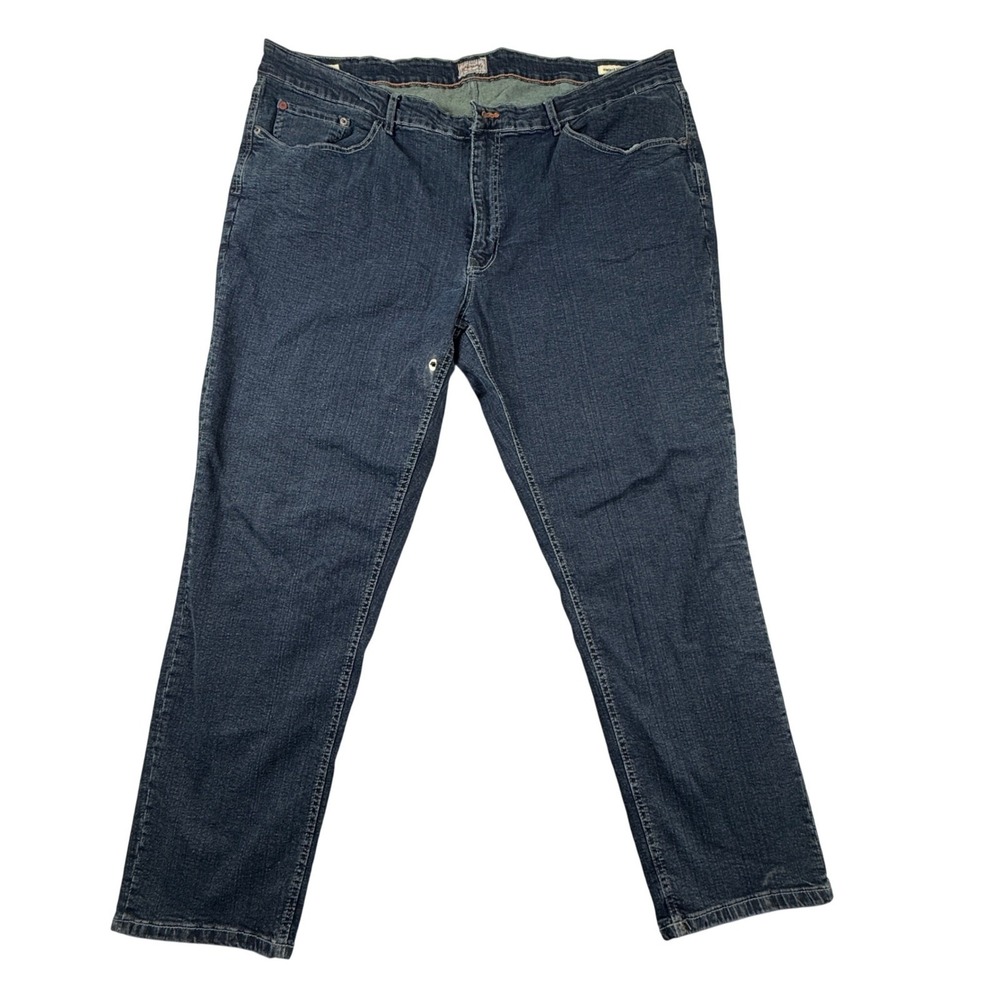 Weatherproof Vintage Mens Tapered Jeans Dark Wash Denim Blue 42x29 Distressed